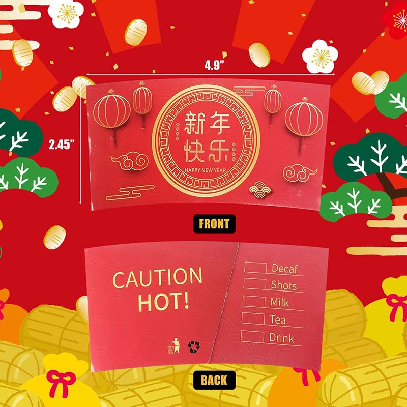 Uchampak- Paper Cup Sleeve Customized Color coffee sleeves Cup Sleeve Corrugated For Hot and Cold Drinks Cup Sleeves - Image 4