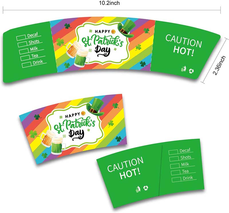 Uchampak- Corrugated Cup Sleeves Fits 12-2 oz Coffee Cup Disposable Kraft Paper Sleeves Protective Heat Drinks Jackets - Image 6