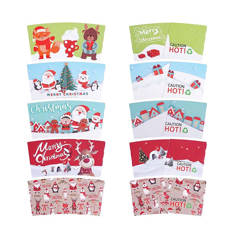 Uchampak - Kraft Paper Sleeves Drinks Insulated Coffee Sleeves Disposable Corrugated Cup Sleeves Jackets - Image 5