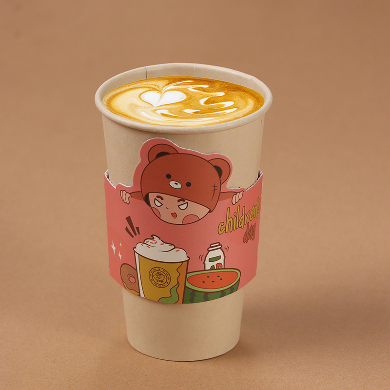 Uchampak - Cheap factory sell White Cardboard Paper Cup Cover Coffee Cup Jacket Hot Drink Cup Sleeves Cup Sleeves - Image 5