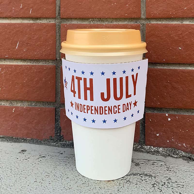 Uchampak- Heat Resistant Paper Custom Logo Design Paper Cup Cover Coffee Cup Jacket Hot Drink Cup Sleeves - Image 4