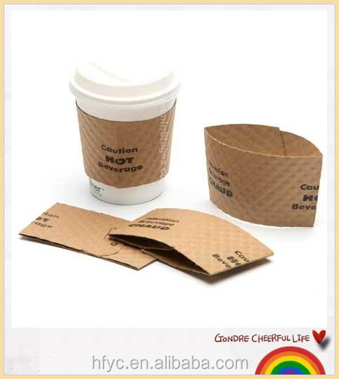 Uchampak- Compostable Printed Heat resistant paper Corrugated Kraft Jacket/Sleeve for 10-24 Oz Cups Cup Sleeves - Image 6