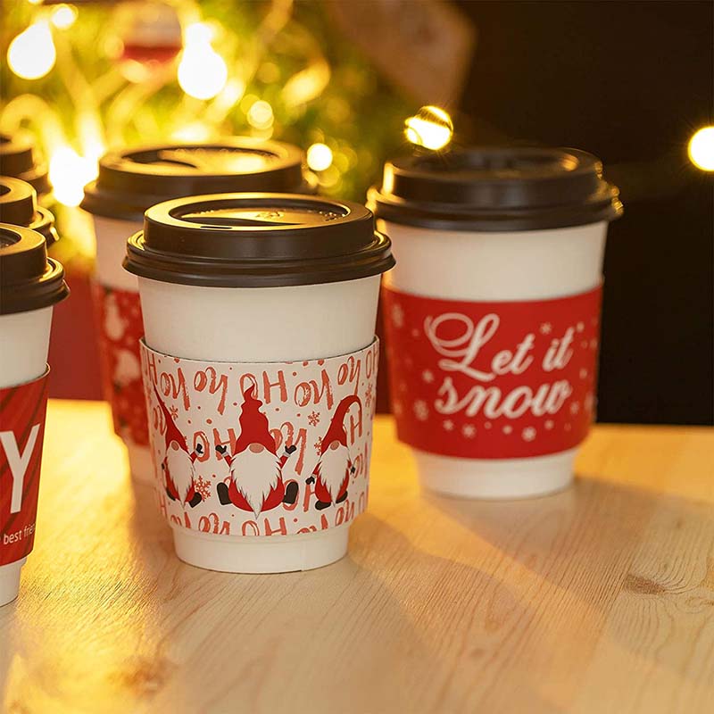 Uchampak- Printed Paperboard Sleeve For Hot Drinks Paper Cup Cover Coffee Cup Jacket Hot Cup Sleeves Cup Sleeves - Image 4