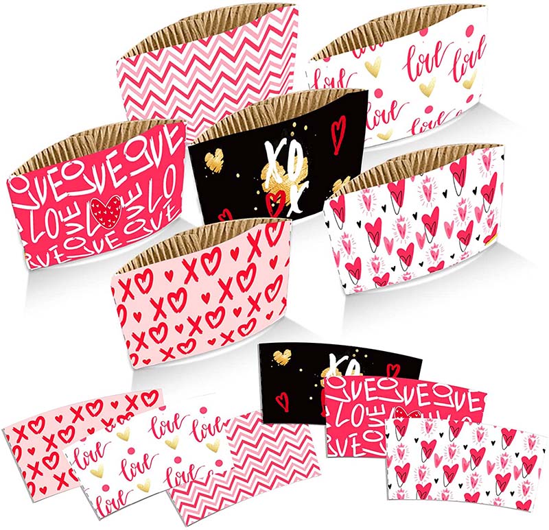 Uchampak- Heat Paper Cheap factory sell White Cardboard Coffee Cup Jacket Protective Hot and Cold Insulato Cup Sleeves - Image 4