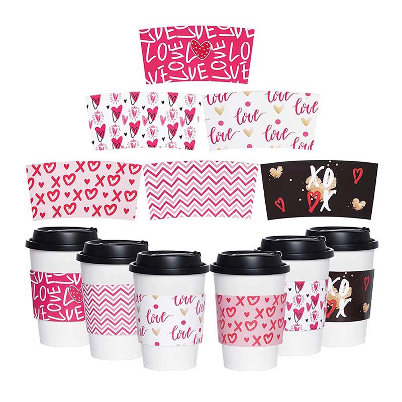 Uchampak- Design Coffee Cup Jacket Hot Drink Cup Sleeves Layers Protective Hot and Cold Insulator Cup Sleeves