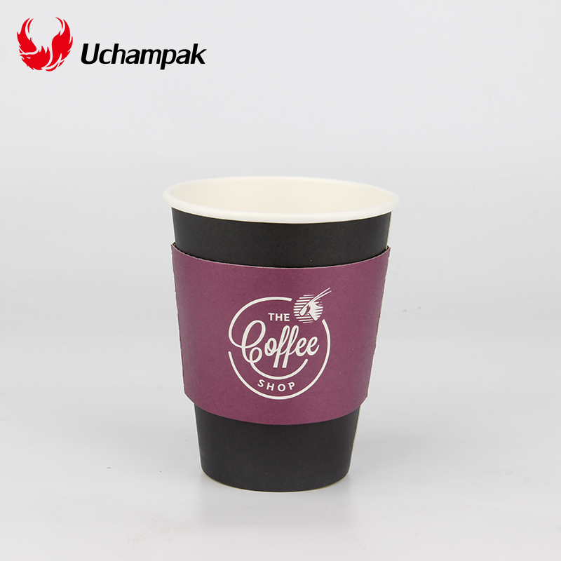 Uchampak-paper cup sleeve manufacture for customized cup jackets fit paper cup clear cup 8oz,10oz,12oz,16oz,20oz - Image 4