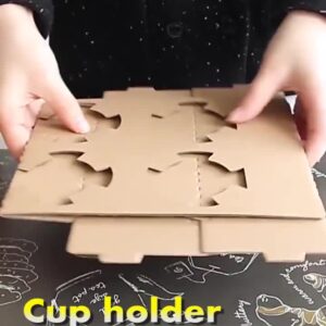 Uchampak- Eco-friendly Factory Custom Coffee Carrier Cup Holder Corrugated Paper Kraft Paper Cup Holder