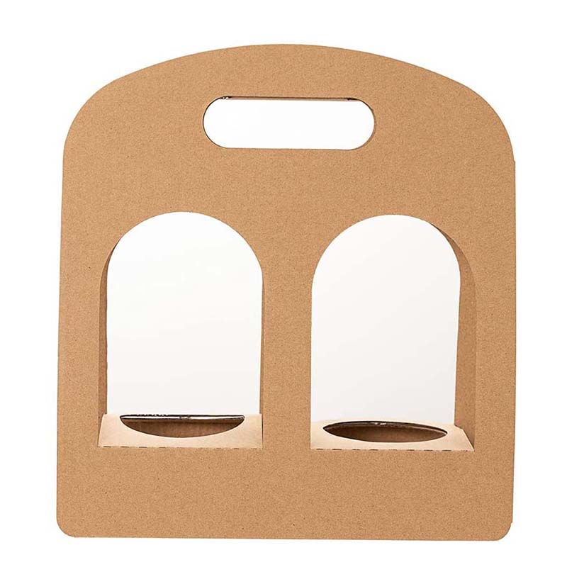 Uchampak- Customized take away hot drink paper cup carrier with handle coffee holder to go tea cup holder Cup Sleeves - Image 3