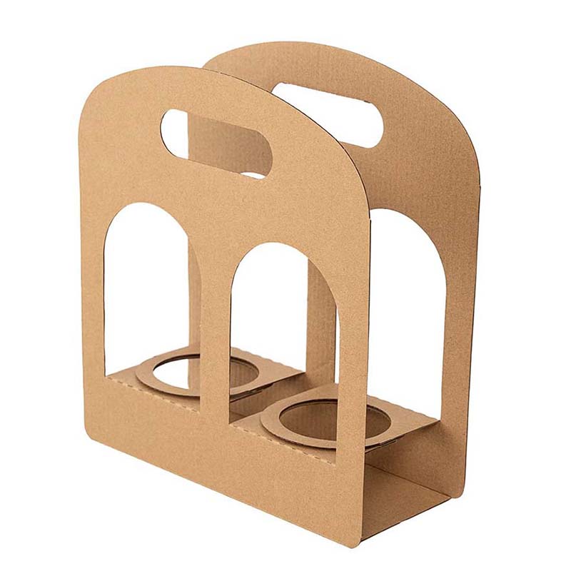 Uchampak- Customized take away hot drink paper cup carrier with handle coffee holder to go tea cup holder Cup Sleeves - Image 4