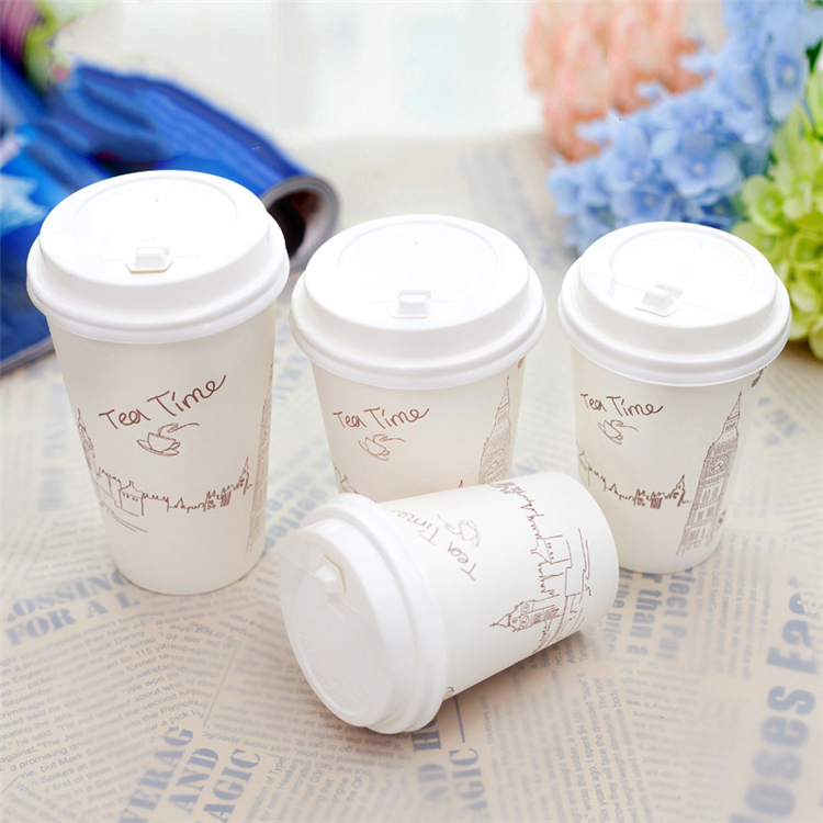 Uchampak - Hot 8 oz single wall white custom printed disposable 8oz coffee tea paper cup with lid - Image 3