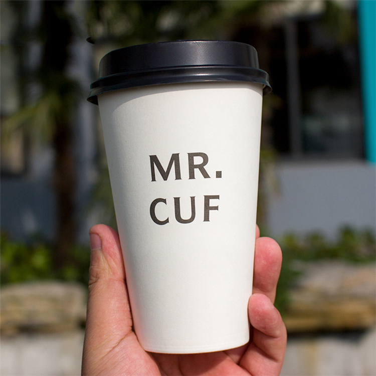 Uchampak - Hot 8 oz single wall white custom printed disposable 8oz coffee tea paper cup with lid - Image 5