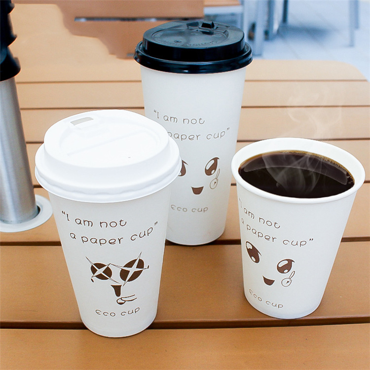 Uchampak - 8oz 12 oz 16oz 20oz 22oz Sugarcane Bagasse Paper Cup with PLA coated Double wall cup