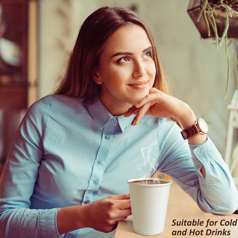 Uchampak - Hot Coffee Paper Cup Black Disposable Double Wall Stamping Custom Logo All 8oz 12oz Packaging Single wall cup - Image 5