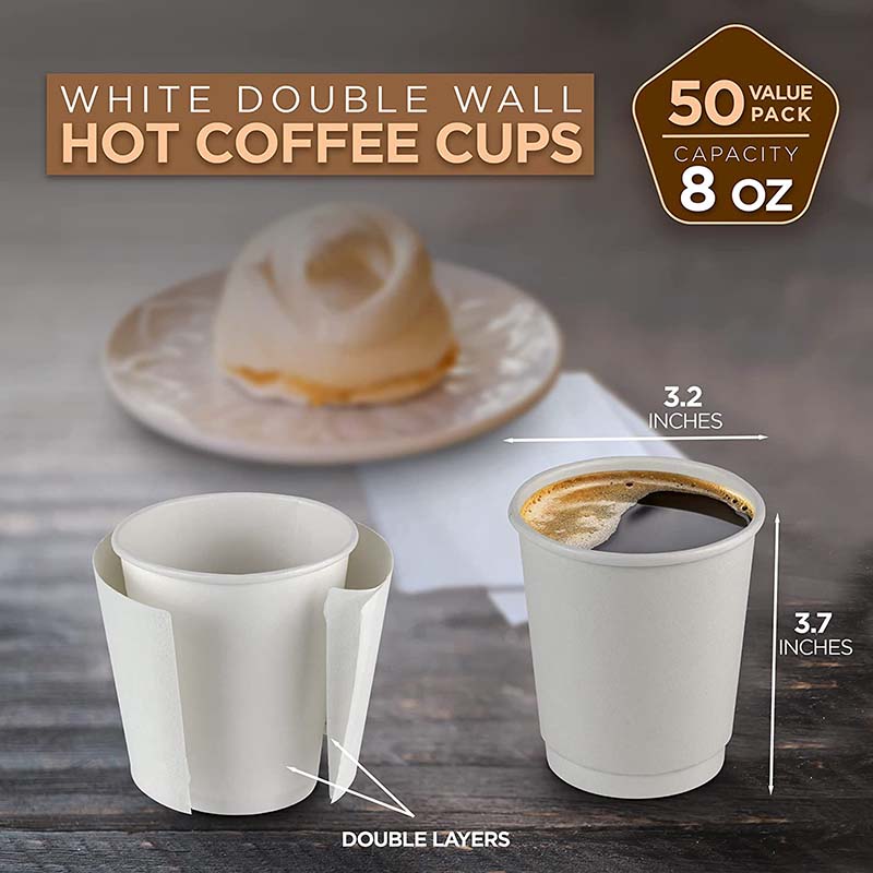 Uchampak- 12 Oz Paper Coffee Cups With Recyclable Dome Lids. 100 Pack By Avant Grub. Durable, BPA Free Single wall cup - Image 3