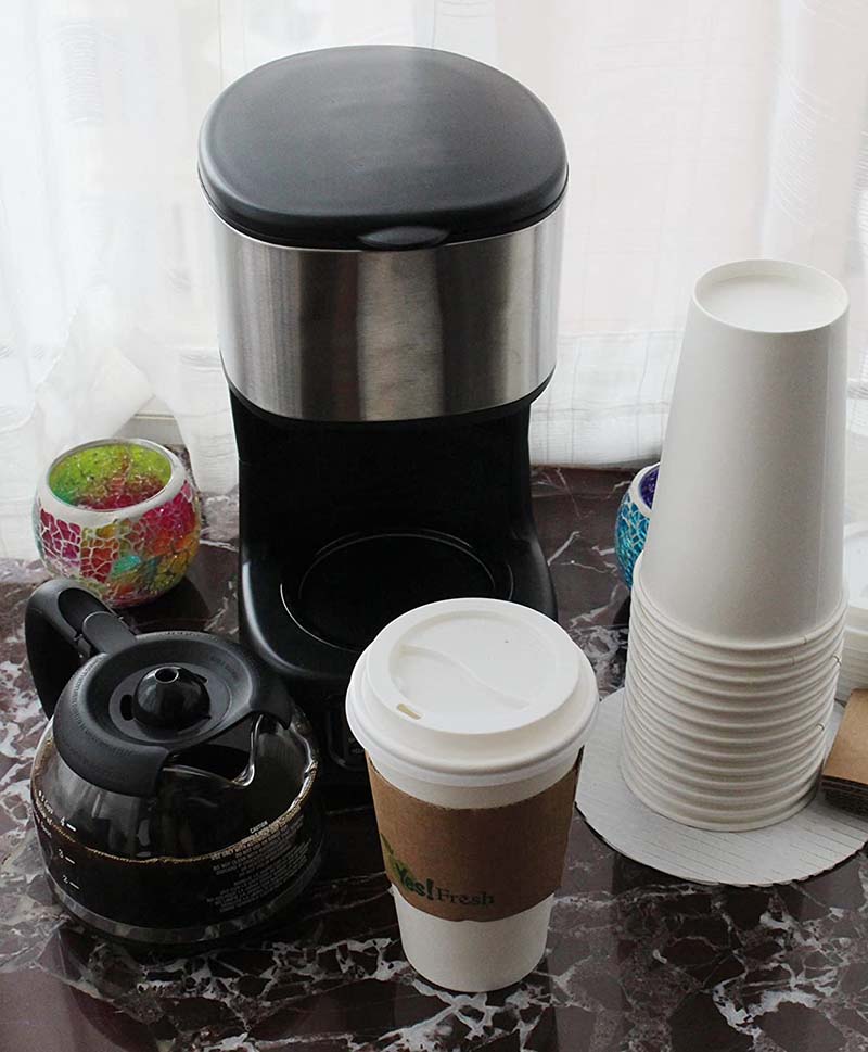Uchampak - Coffee Cups To Go Coffee Cup Large Travel Cups Hold With Hot and Cold Drinks Plain paper Single wall cup - Image 6