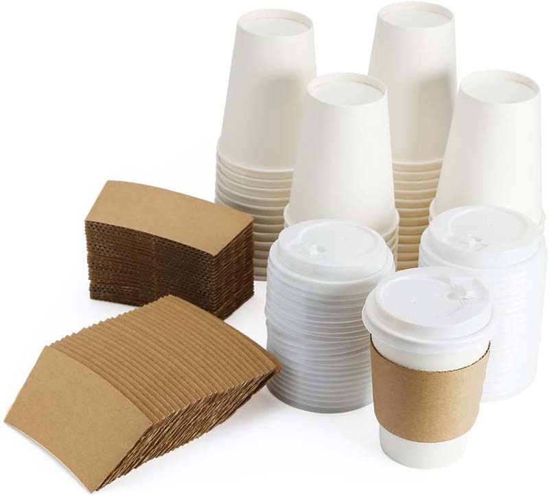 Uchampak- Hot Coffee Cups and Protective Corrugated Cup Sleeves,100%Blodegradable&Compostable Double wall cup - Image 4