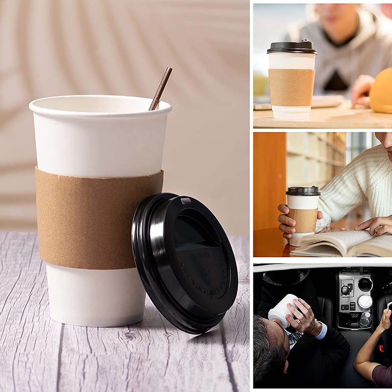 Uchampak- Hot Coffee Cups and Protective Corrugated Cup Sleeves,100%Blodegradable&Compostable Double wall cup - Image 7