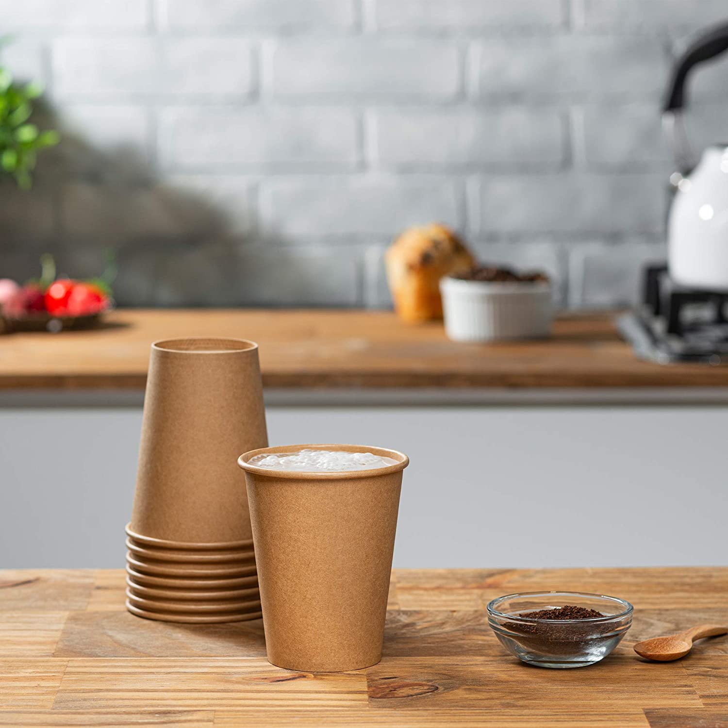 Uchampak - Kraft Paper Hot Coffee Cups All 4oz 8oz 10oz 12oz 16oz 20oz Paper cups printed paper cups Single wall cup1 - Image 3