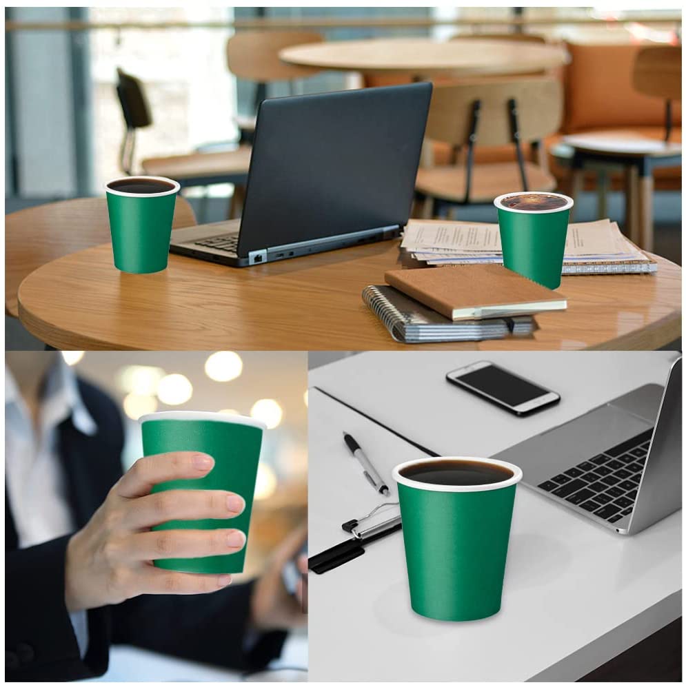 Uchampak- Hot Coffee Paper Cup Disposable Double Wall Gold Foil Stamping Custom Logo 8oz 12oz Single wall cup - Image 7