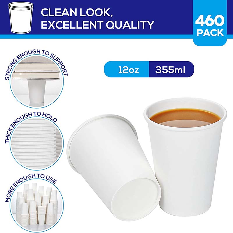 Uchampak- Hot Coffee Paper Cup Disposable Double Wall Custom Logo 8oz 12oz Style Time Packaging Single wall cup - Image 4