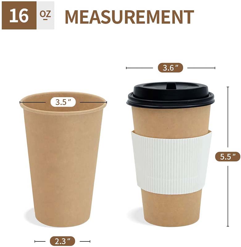 Uchampak - Kraft Paper Hot Coffee Cups All 8oz 10oz 12oz 16oz 20oz Paper cups printed paper cups Single wall cup - Image 3