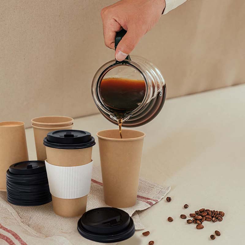 Uchampak - Kraft Paper Hot Coffee Cups All 4oz 8oz 10oz 12oz 16oz 20oz Paper cups printed paper cups Single wall cup - Image 7