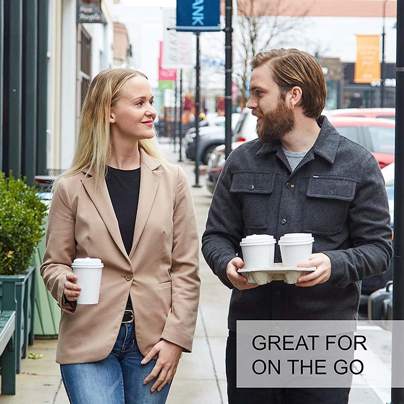 Uchampak- Compostable Paper Cups | Disposable Paper Coffee Cups | Hot Cocoa, Cold Beverage |Double wall cup1 - Image 5