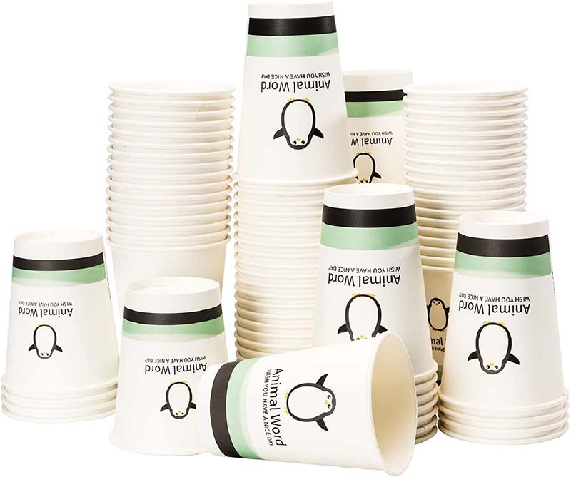 Uchampak- Paper Coffee Cups Disposable Paper Coffee Cup with Lids Hot/Cold Beverage Cup for Water Single wall cup - Image 3