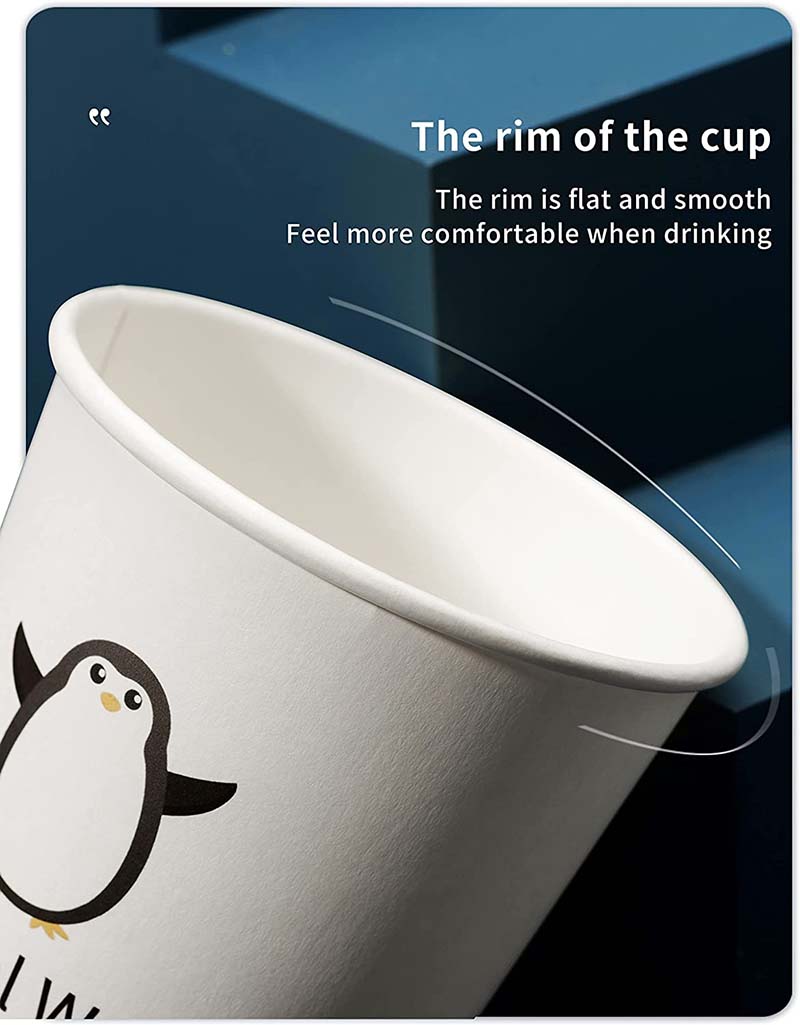 Uchampak- Paper Coffee Cups Disposable Paper Coffee Cup with Lids Hot/Cold Beverage Cup for Water Single wall cup - Image 5