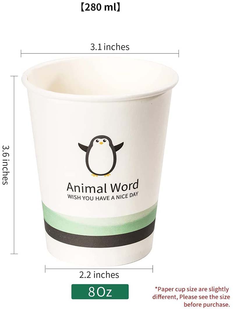 Uchampak- Paper Coffee Cups Disposable Paper Coffee Cup with Lids Hot/Cold Beverage Cup for Water Single wall cup - Image 7