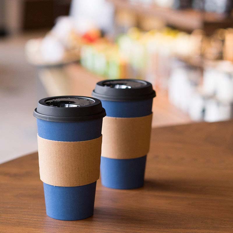 Uchampak - Coffee Paper Cup Disposable Double Wall Gold Foil Stamping Custom Logo 8oz 12oz Style Time Ripple wall cup - Image 5