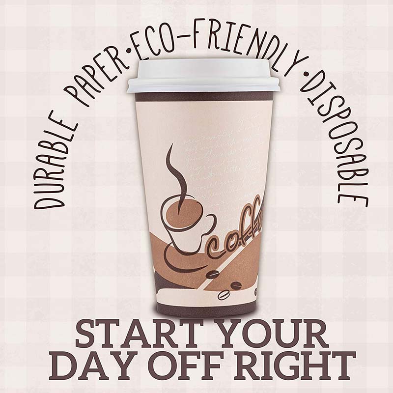 Uchampak- Paper Disposable Cups, Hot / Cold Beverage Drinking Cup for Water, Juice Single wall cup3 - Image 5