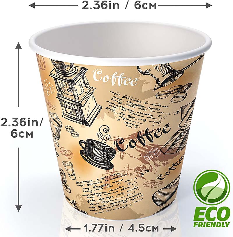 Uchampak - Paper Disposable Cups, Hot / Cold Beverage Drinking Cup for Water, Juice Single wall cup - Image 3