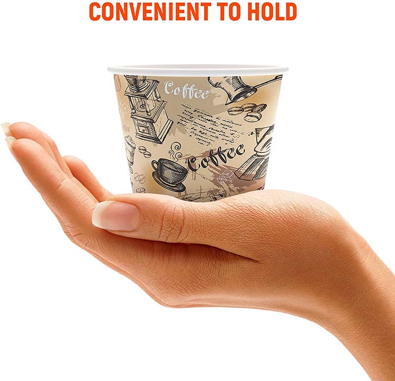 Uchampak - Paper Disposable Cups, Hot / Cold Beverage Drinking Cup for Water, Juice Single wall cup - Image 5