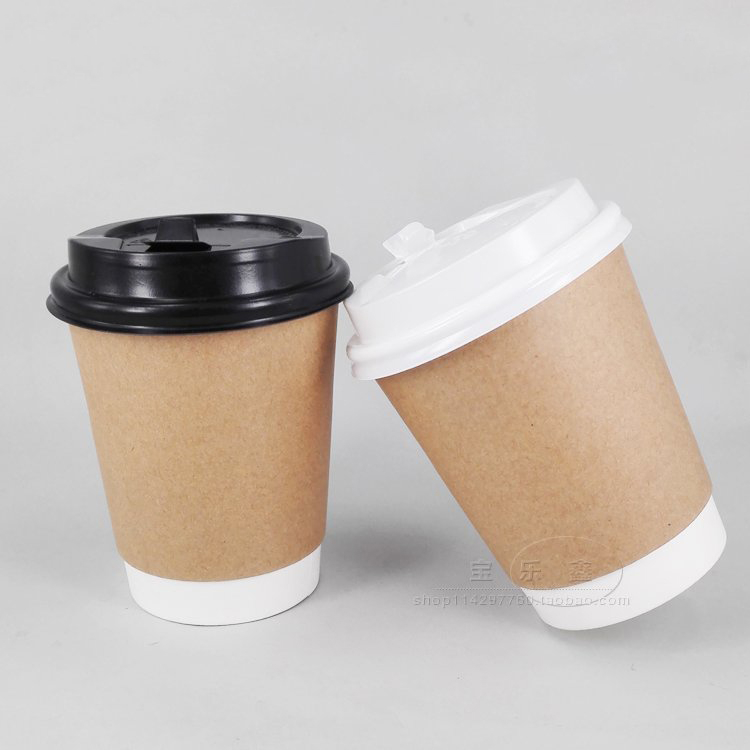 Uchampak - Double wall coffee paper cups one size lid matched with printed logo Double wall cup