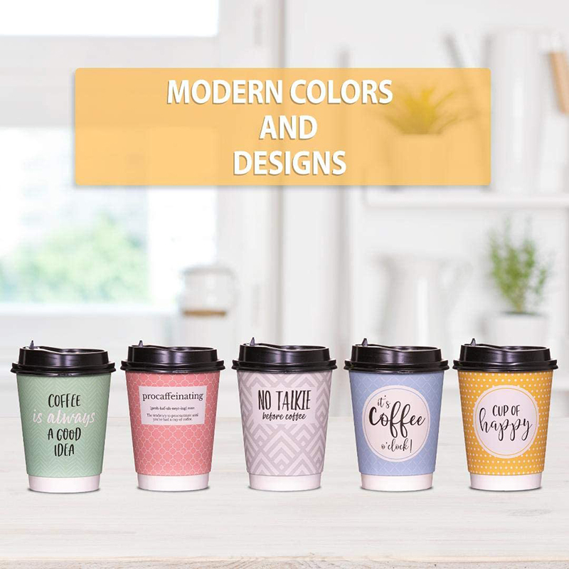 Uchampak - Hot Coffee Paper Cup Disposable Double Wall Gold Custom Logo All 8oz 12oz Packaging Double wall cup - Image 4