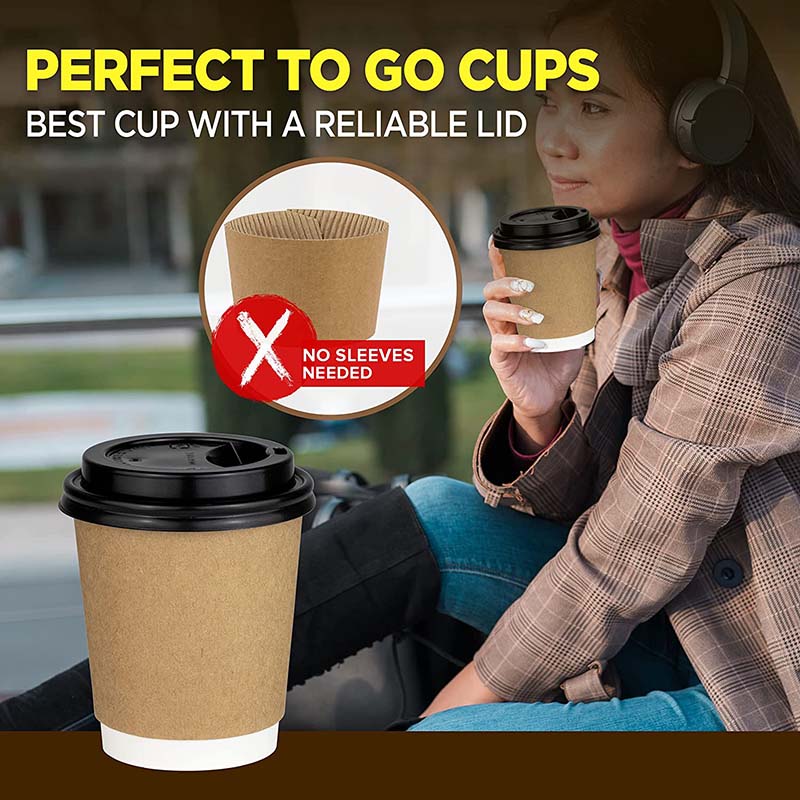 Uchampak - Compostable Paper Cups Disposable Paper Coffee Cups Water Paper Cups Cold Beverage Double wall cup - Image 4