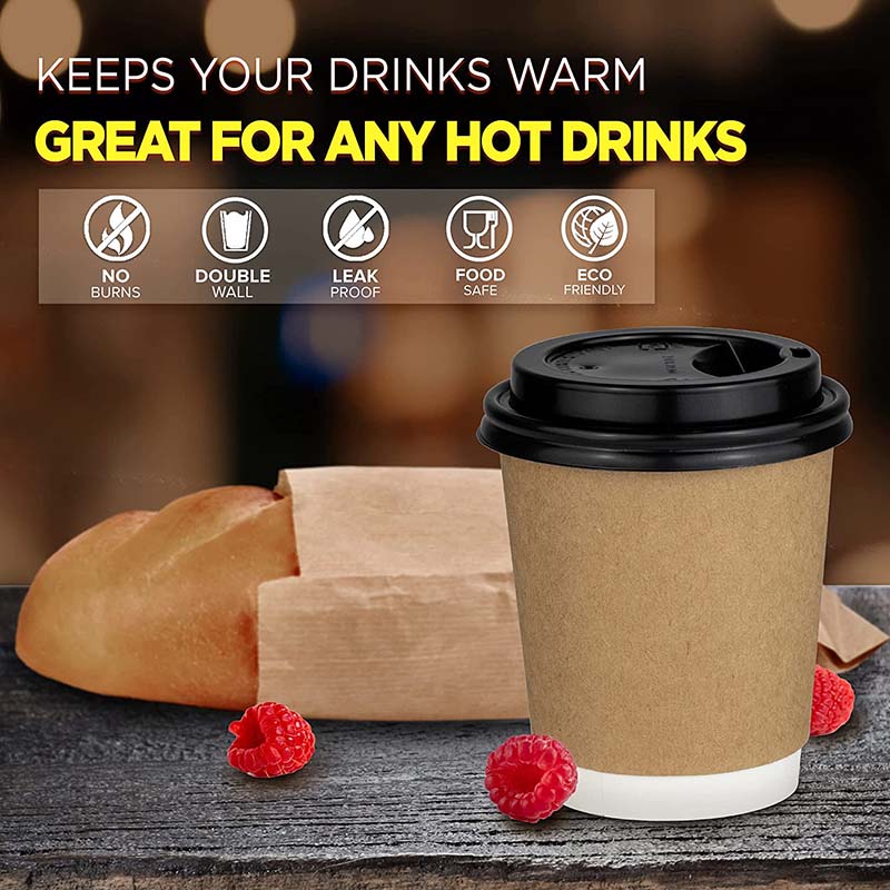 Uchampak - Compostable Paper Cups | Disposable Paper Coffee Cups | Water Paper Cups Cold Beverage Double wall cup - Image 4
