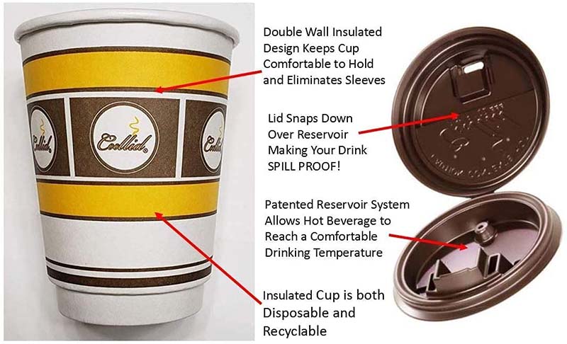 Uchampak- Disposable Paper Coffee Cups | Water Paper Cups, Hot Cocoa, Cold Beverage | Rolled Rims, Double wall cup - Image 5