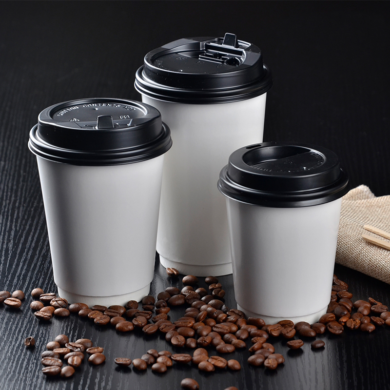 Uchampak- Good Quality Hot Drink Paper Cup Disposable Double Wall Custom Logo All 8oz 12oz Customization Paper Cup