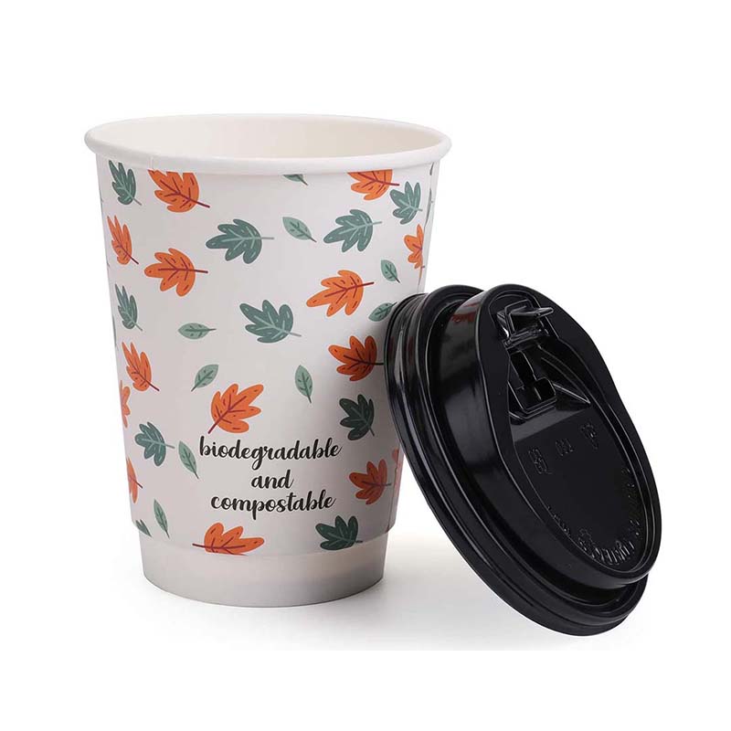 Uchampak- Disposable Double Wall Gold Foil Stamping Custom Logo All 8oz 12oz Craft Style Time Packaging Ripple wall cup - Image 4