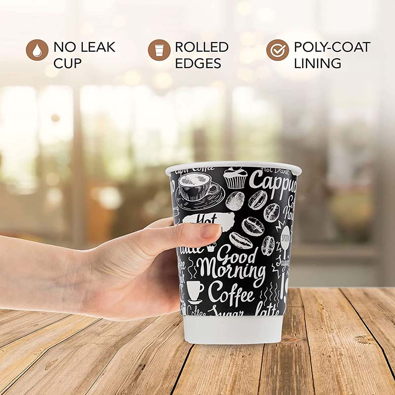 Uchampak - High Quality Ripple Wall Double Wall Hot Drink Paper Cup Take Away Coffee Cup - Image 4