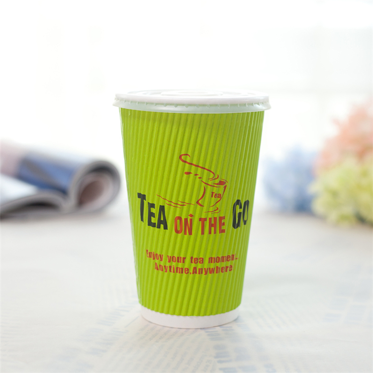 Uchampak- Popular 12oz Disposable Eco Friendly Single/Double/Ripple Wall Coffee Paper Cups Ripple wall cup - Image 7