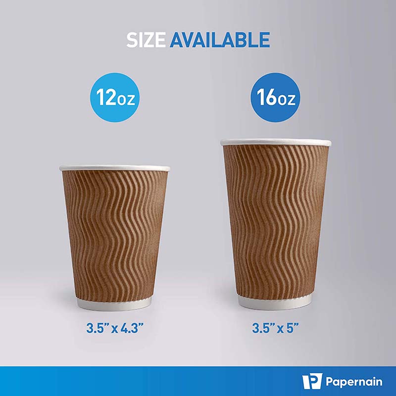 Uchampak - Hot Coffee Paper Cup Black Disposable Double Wall Gold Foil Stamping Custom Logo All 4oz 8oz 12oz Craft Gsm Style Time Packaging Ripple wall cup - Image 7