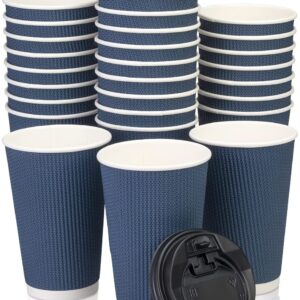 Uchampak- Hot Coffee Paper Cup Disposable Double Wall Ripple wall for 8oz 12oz 16oz Printing cups corrugated paper cup