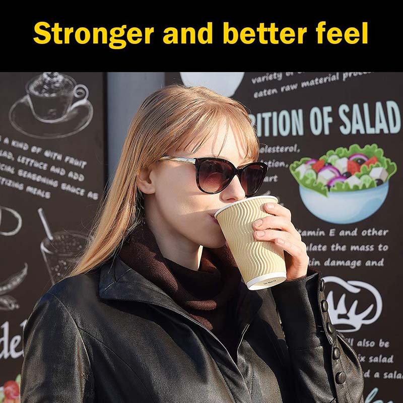 Uchampak - Double wall paper cup Custom Logo Paper Container Paper Bowl Green Gold Dark Wal STYLE Food Ripple wall cup - Image 7