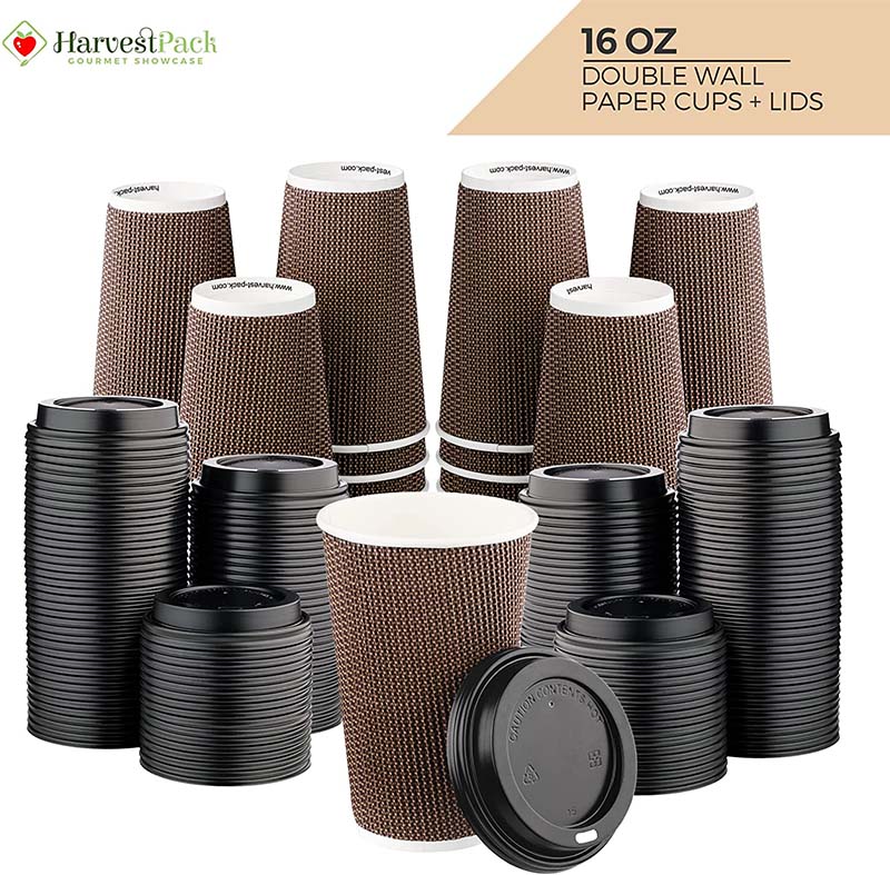 Uchampak- Hot Coffee Paper Cup Black Disposable Double Wall Custom Logo All 8oz 12oz Packaging Ripple wall cup - Image 4