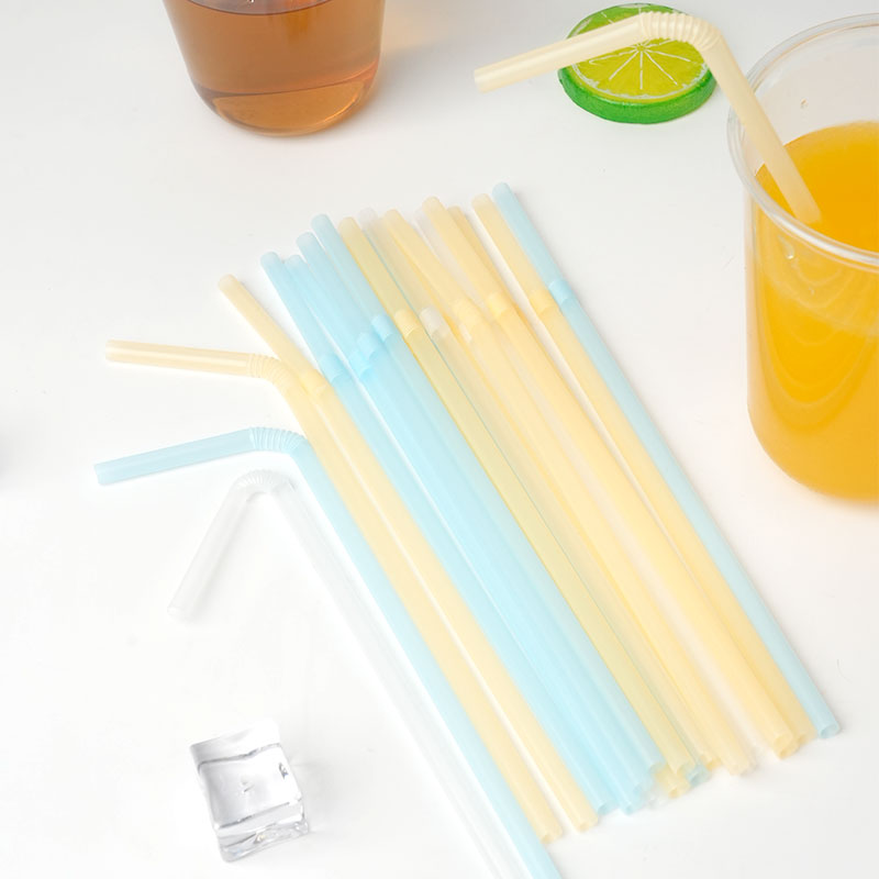 Uchampak Wholesale Colorful PLA Bendable Straws – Disposable Drinking Straws for Drinks