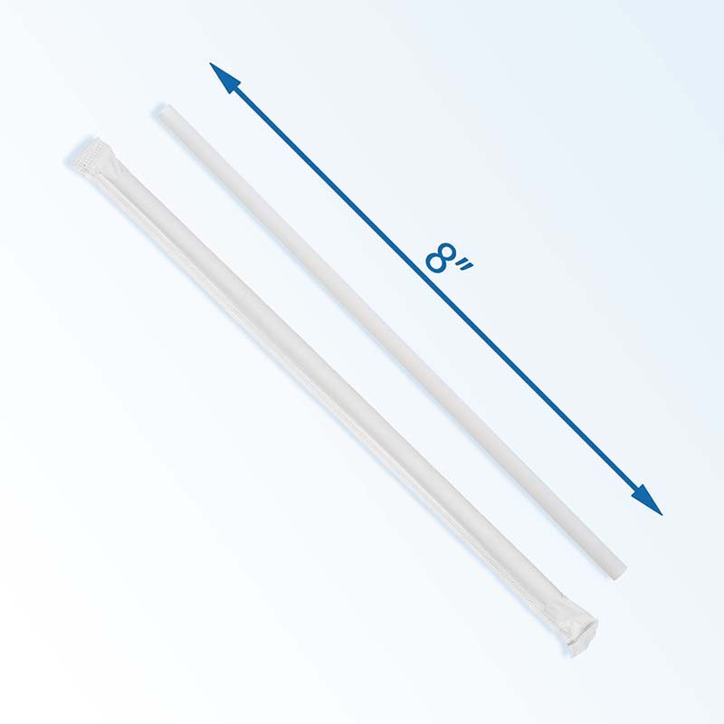 Uchampak - Plastic Stirrer Straws Individually Wrapped, Black 5.75-Inch Sip Drinking Stir Sticks for Cocktails