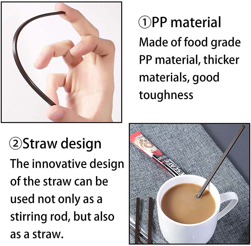 Uchampak- Coffee Stirrers Sticks Individually Wrapped 6.7in, Disposable coffee straw stirring rod, Coffee Straw2